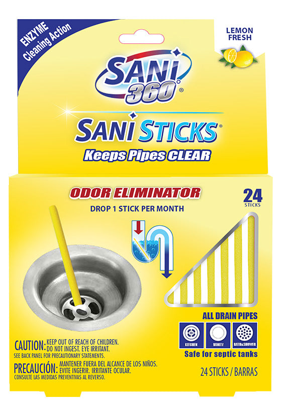 Sani Sticks SANI 360 Garbage Disposal Cleaner Kit Lemon Scent, 10 oz Bottle  of Foam with