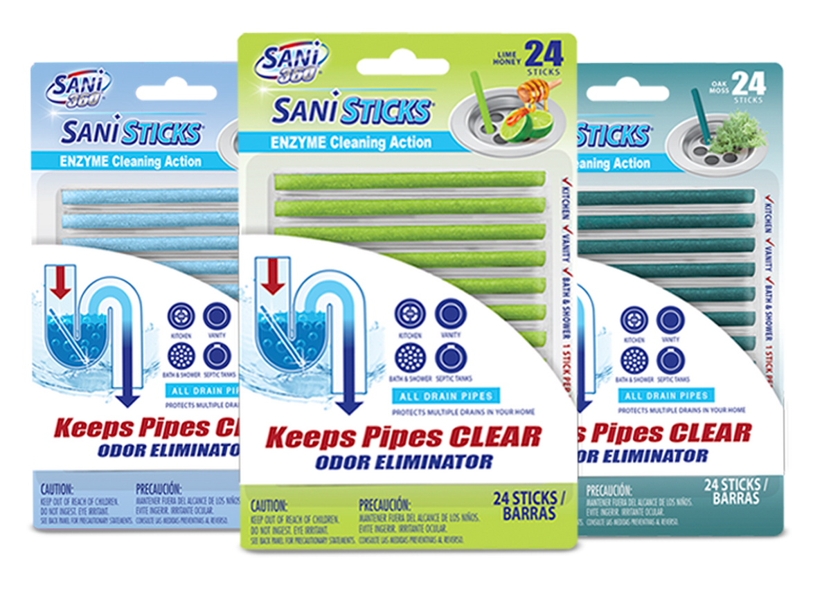 Sani Sticks SANI 360 Garbage Disposal Cleaner Kit Lemon Scent, 10 oz Bottle  of Foam with