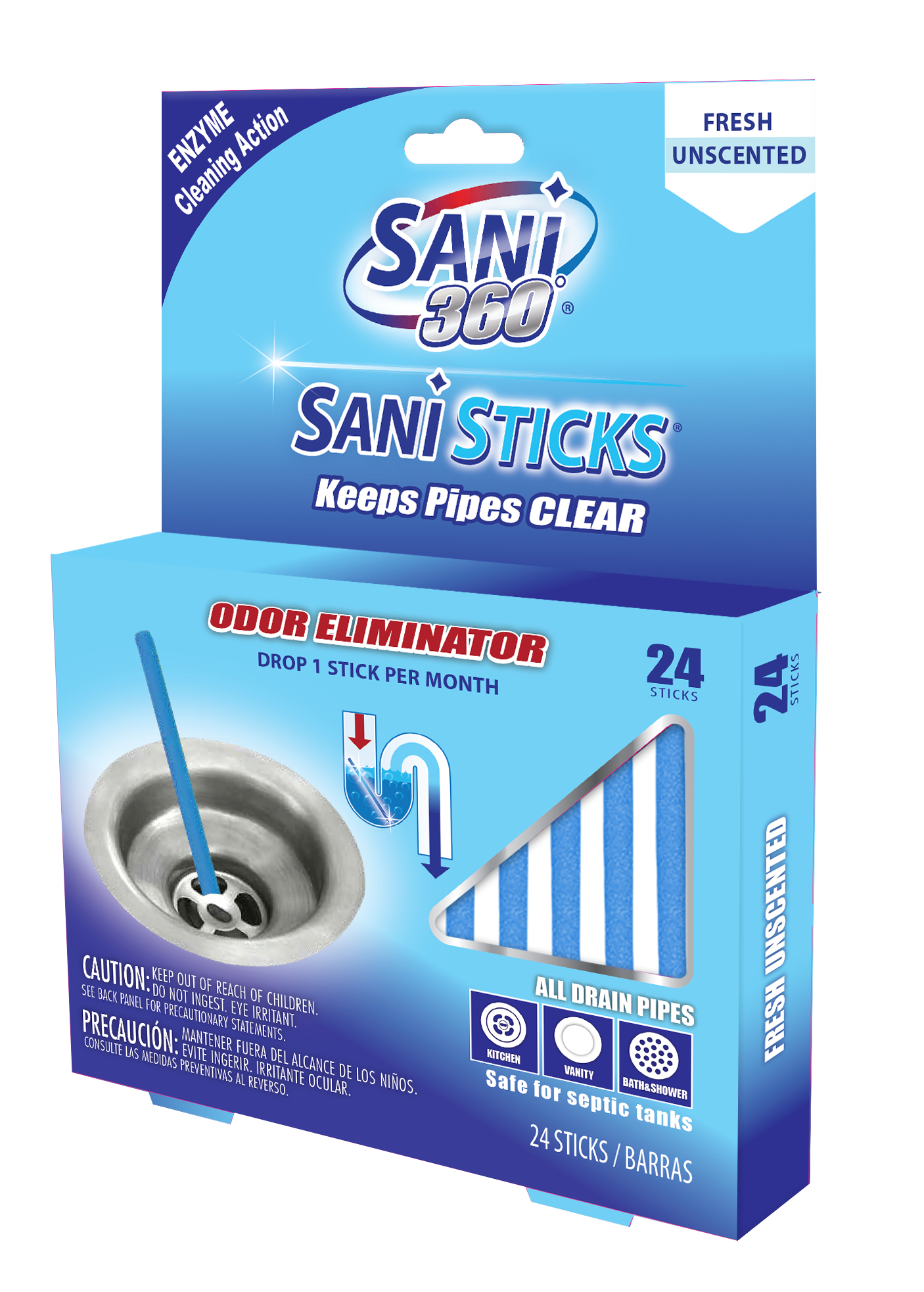 Sani Sticks Sewer Cleaning Rod Drain Cleaner